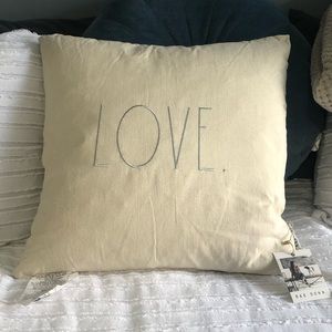 Rae Dunn “LOVE” feather accent pillow